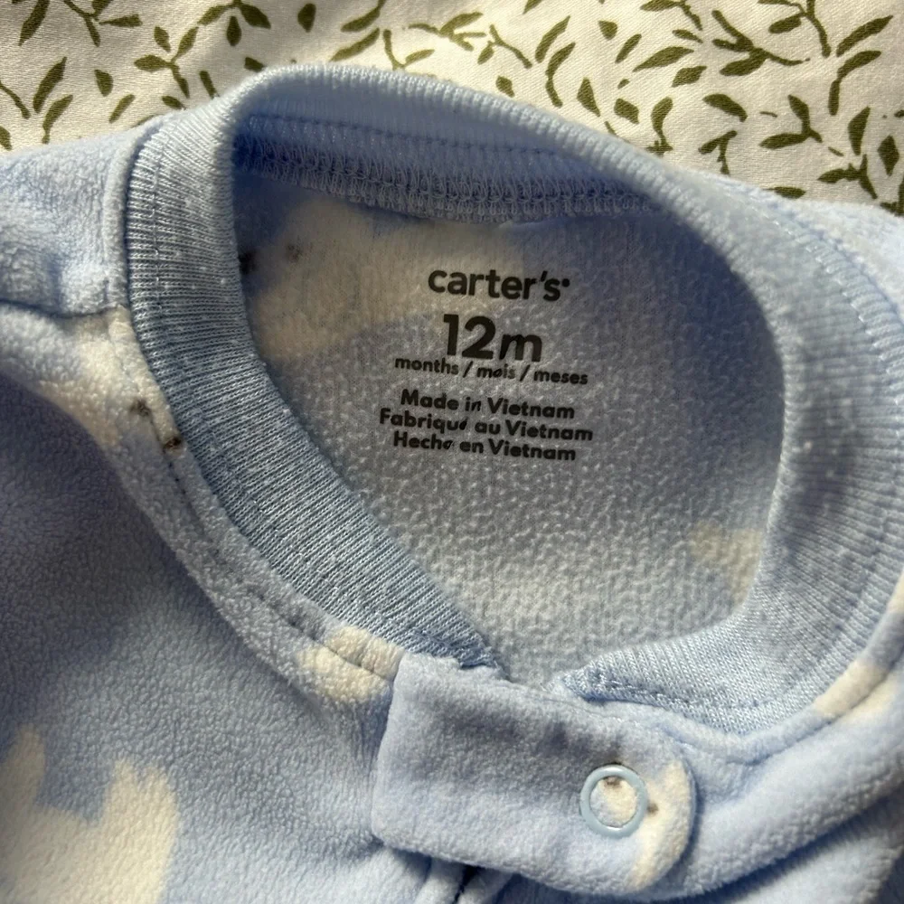 Baby boy 12M blue dog footie pjs zipper
